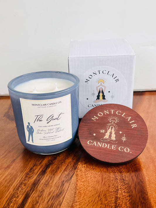 "The Gent" Luxe Aromatherapy Candle | Olive Wax Blend | 11 oz
