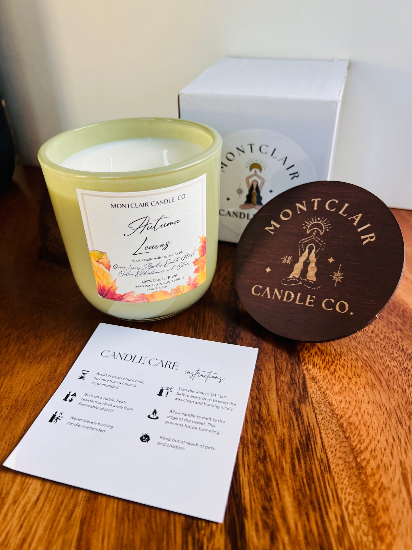 "Fall Leaves" Luxe Olive Coconut Wax Candle  | 11 Oz