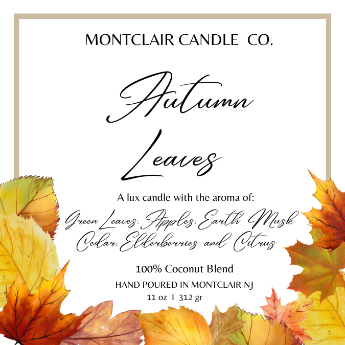 "Fall Leaves" Luxe Olive Coconut Wax Candle  | 11 Oz