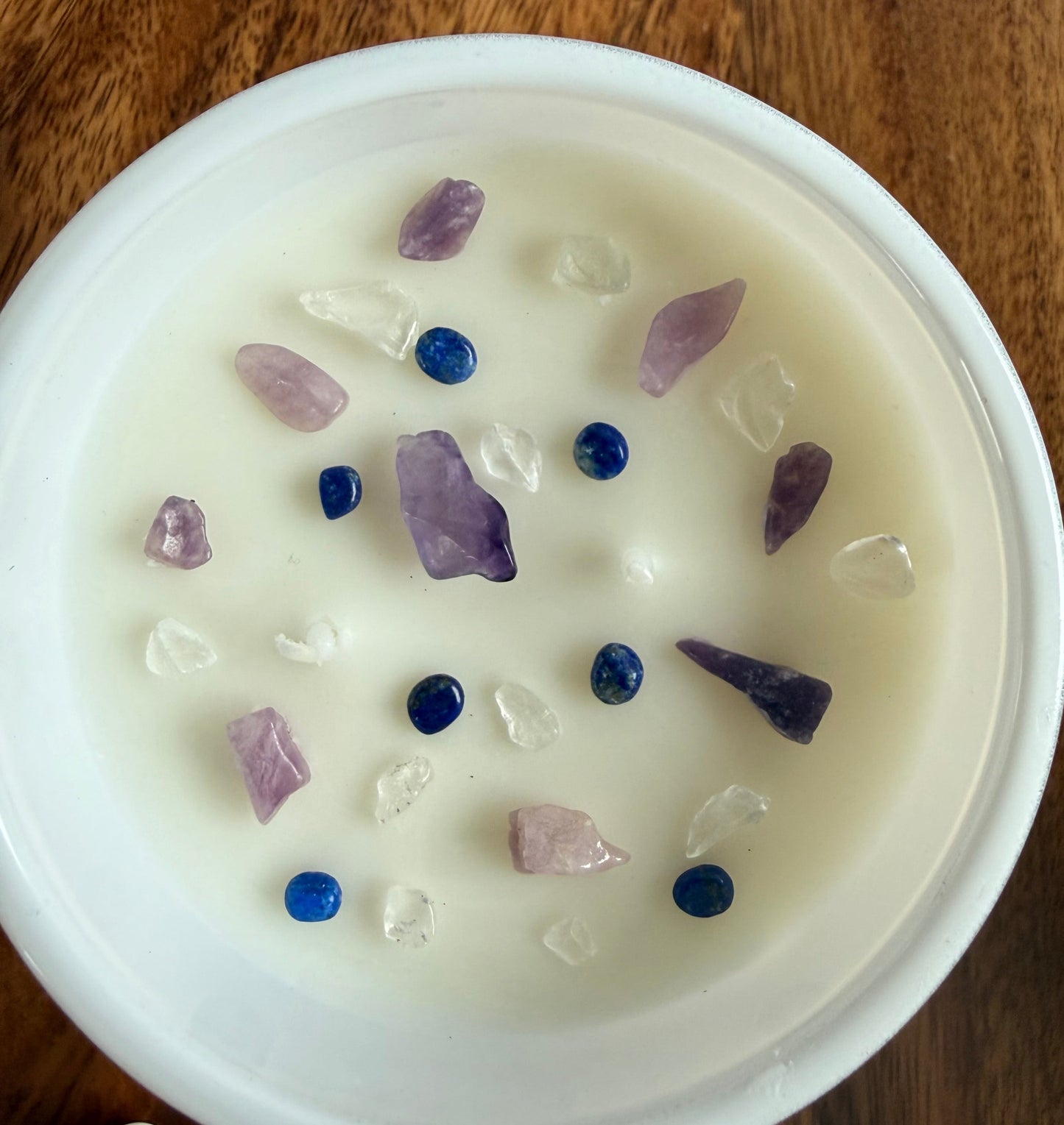 "Balance" Crystal Intention Candle  | Eucalyptus Mint, Bergamot Scented | Olive Wax Blend | 11oz
