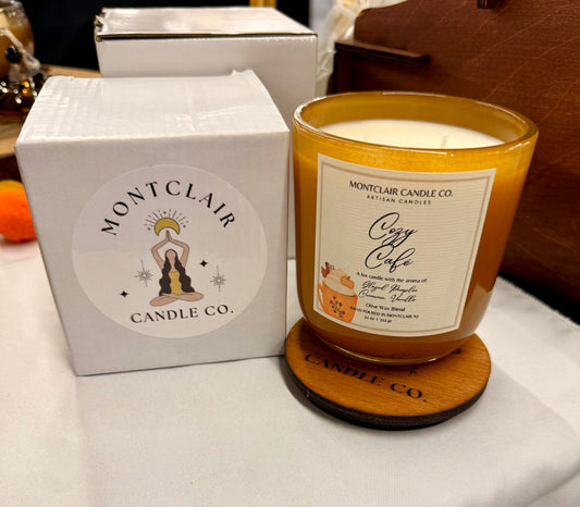 Montclair Candle Co. candle with packaging on a white surface
