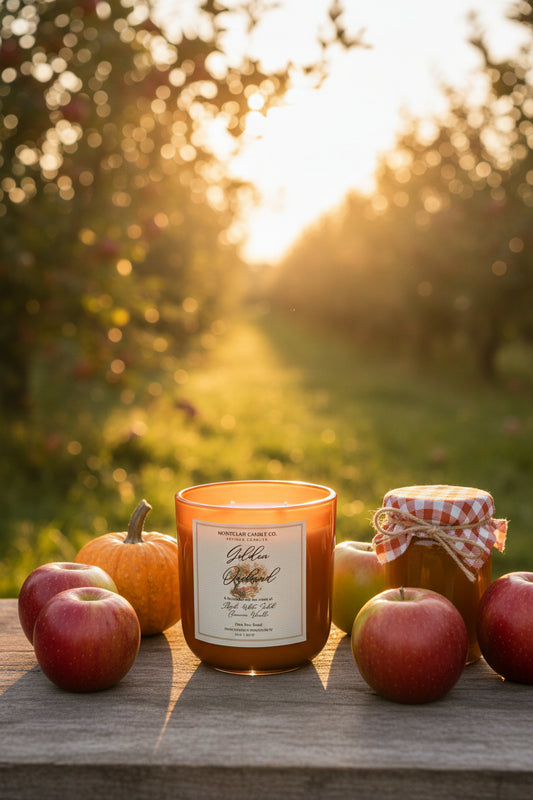 Fall Harvest Olive Wax Double Wicked Candle, Made in Montclair NJ