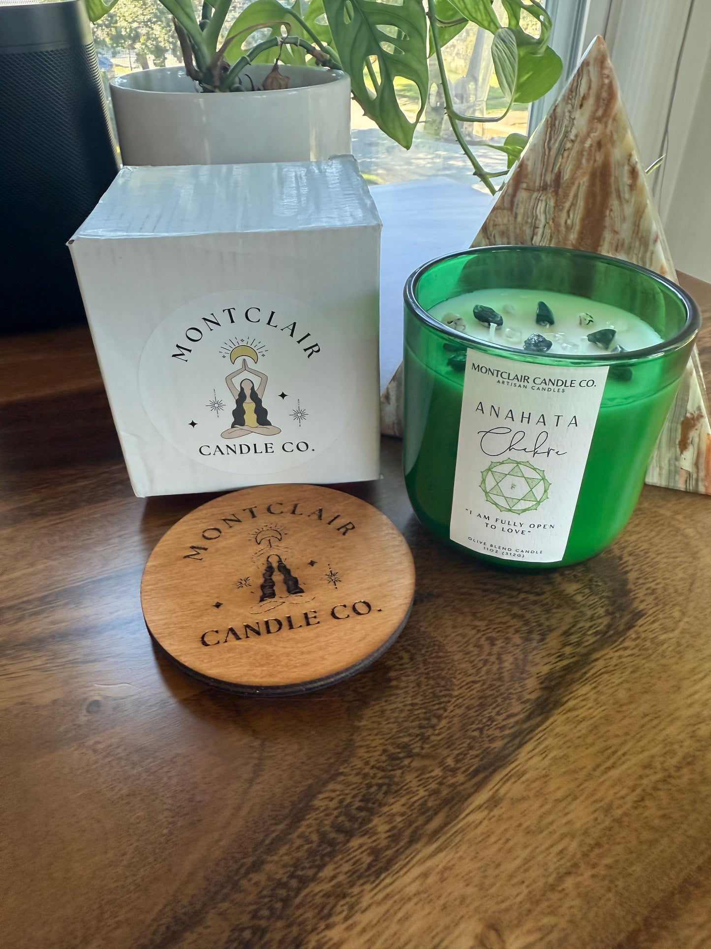 Heart (Anahata) Candle  | Apple Blossom Violet, Rose, Vanilla  | Olive Wax Blend | 11oz