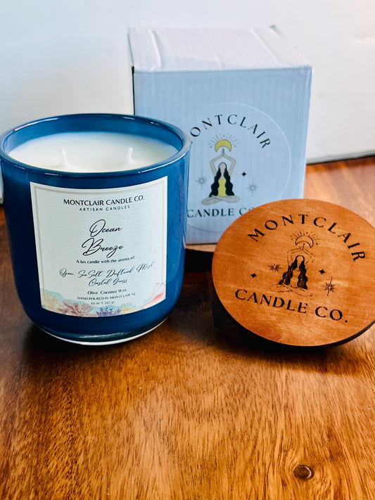 "Ocean Breeze" Luxe Aromatherapy Candle | Olive Wax Blend |  Summer Limited Edition |  11 oz