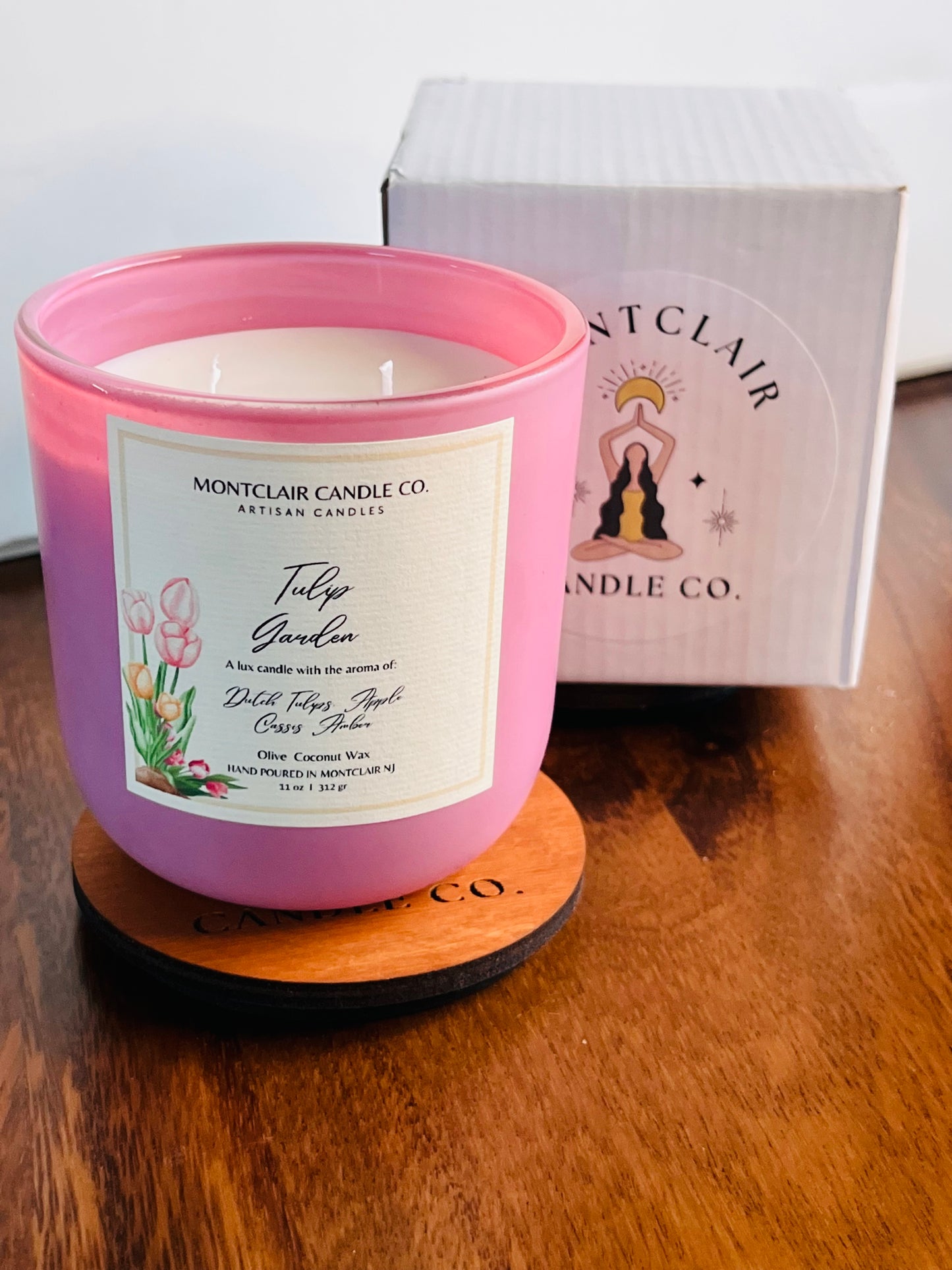 "Tulip Garden" Scented  Luxury Aromatherapy Candle | Olive Coconut Candle |  Vegan Candle | Spring Limited Edition Candle | 11 oz
