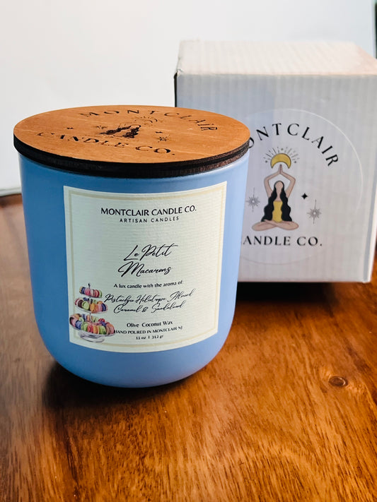 Le Petit Macaron Scented  Luxury Aromatherapy Candle | Olive Coconut Candle |  Vegan Candle | Spring Limited Edition Candle | 11 oz