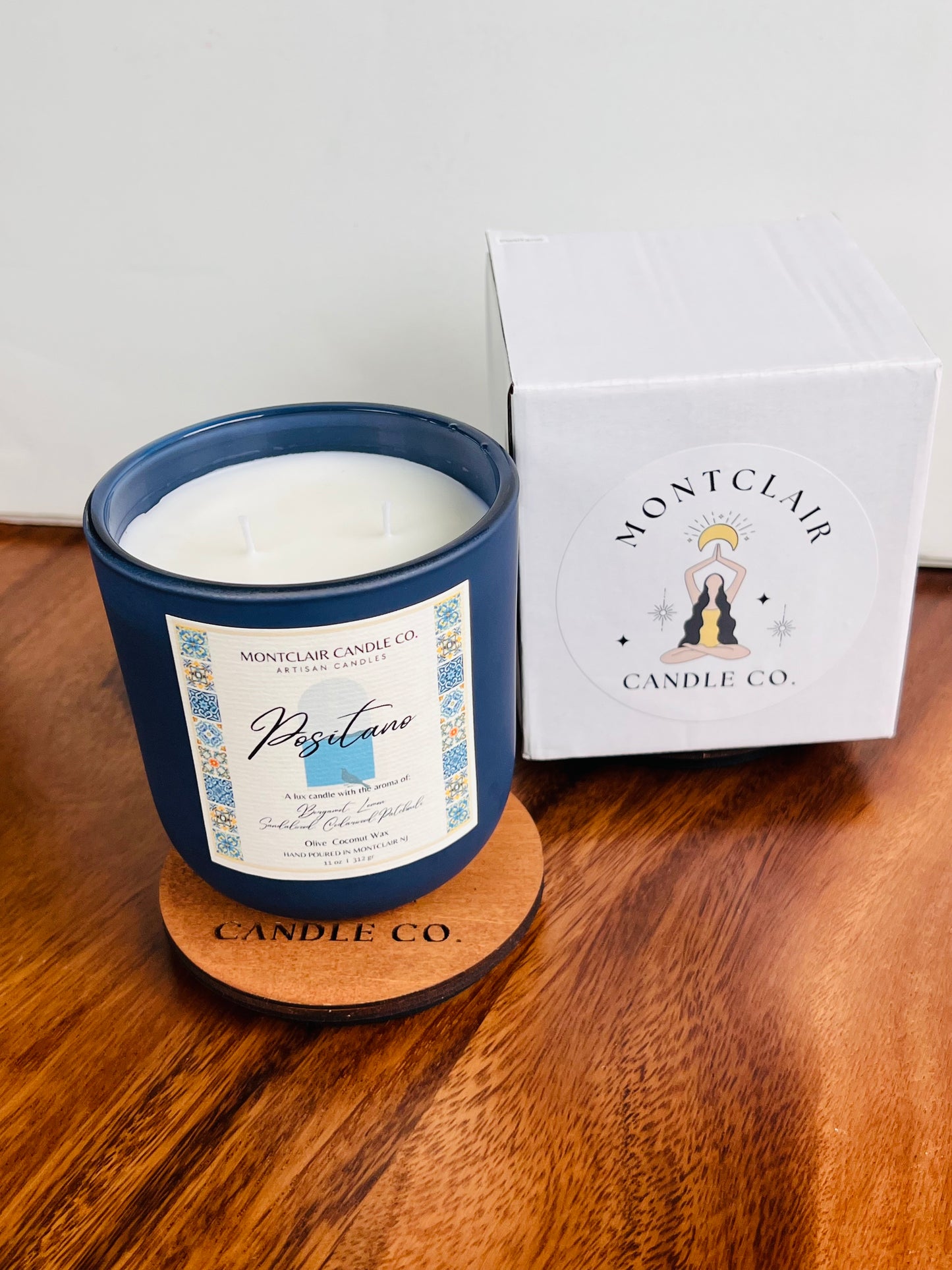 Positano Summer Luxury Candle | Bergamot, Lime Zest & Sandalwood | Olive Coconut Wax | Montclair Candle Co.| 11 oz
