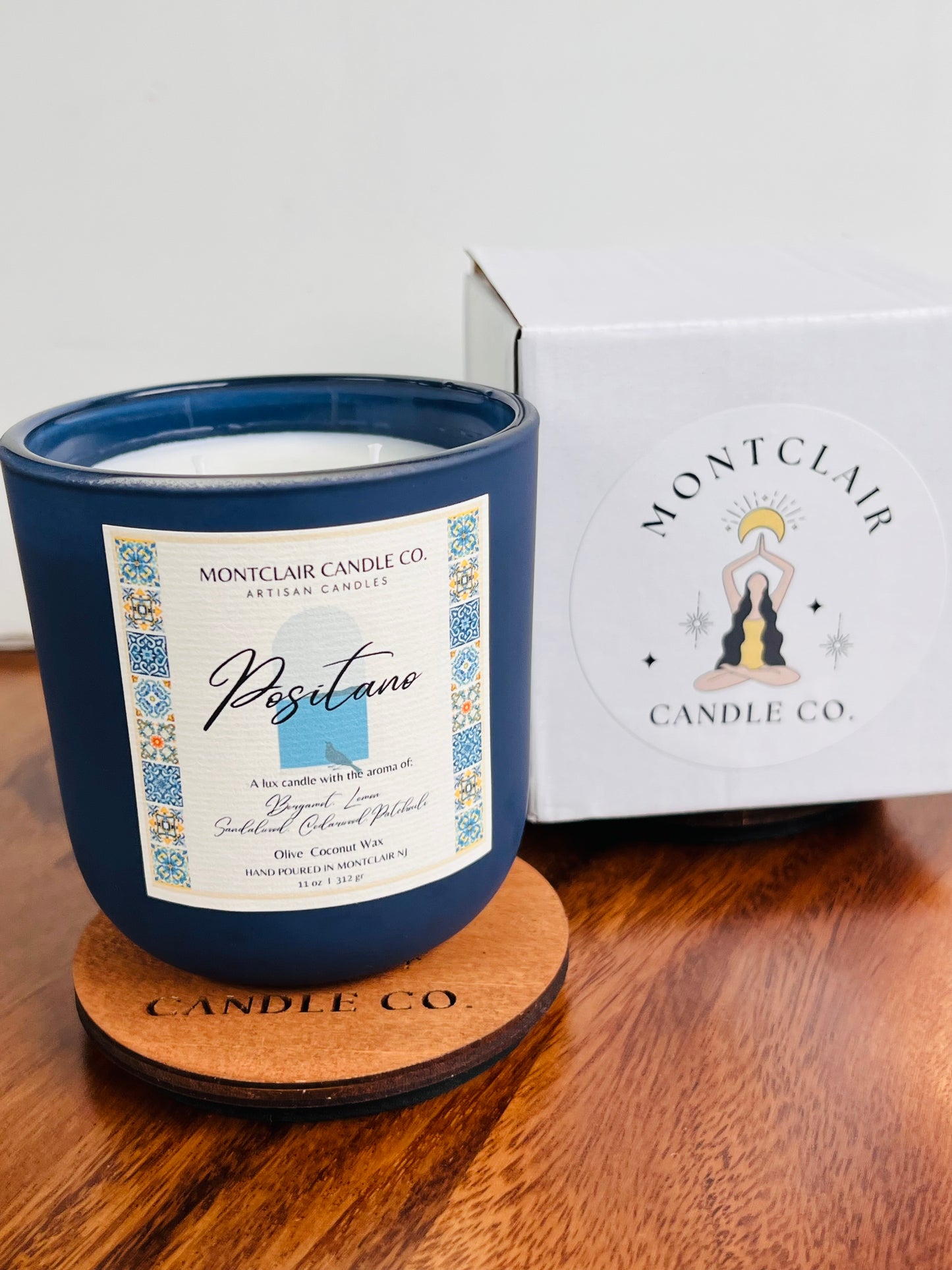 Positano Summer Luxury Candle | Bergamot, Lime Zest & Sandalwood | Olive Coconut Wax | Montclair Candle Co.| 11 oz