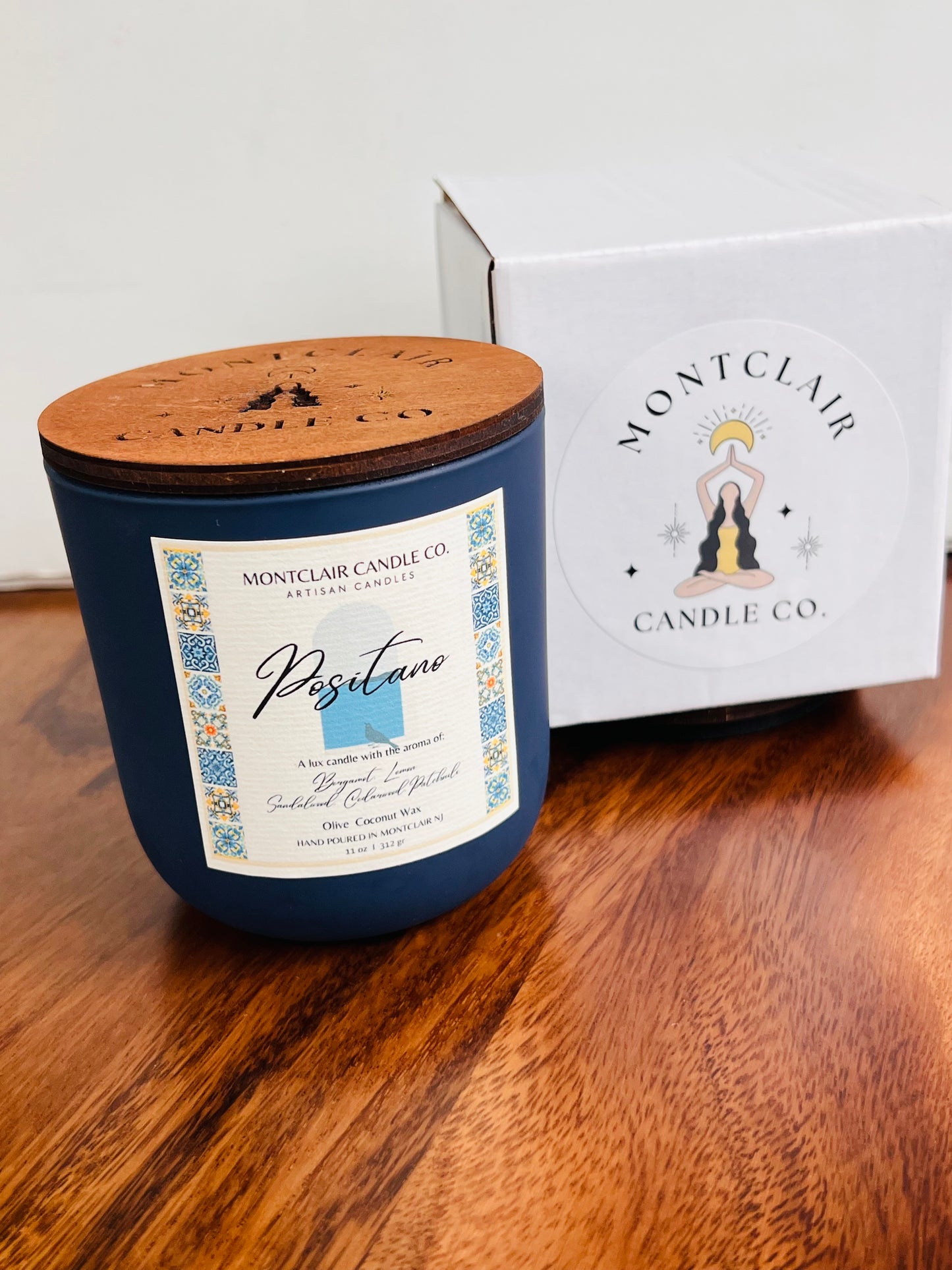 Positano Summer Luxury Candle | Bergamot, Lime Zest & Sandalwood | Olive Coconut Wax | Montclair Candle Co.| 11 oz