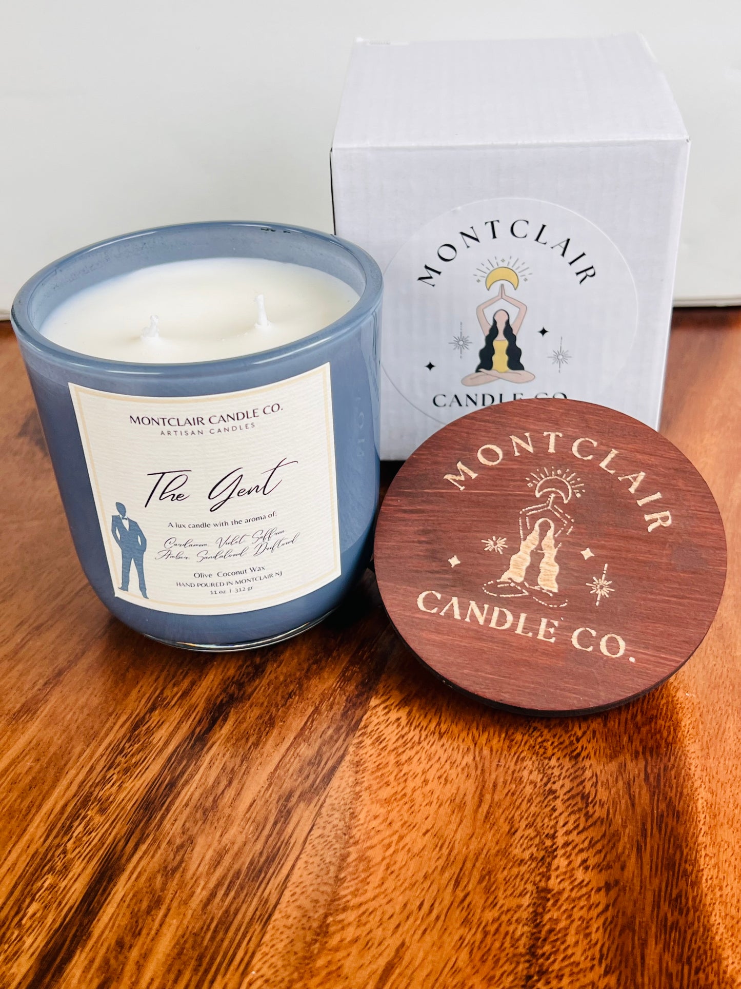 "The Gent" Luxe Aromatherapy Candle | Olive Wax Blend | 11 oz