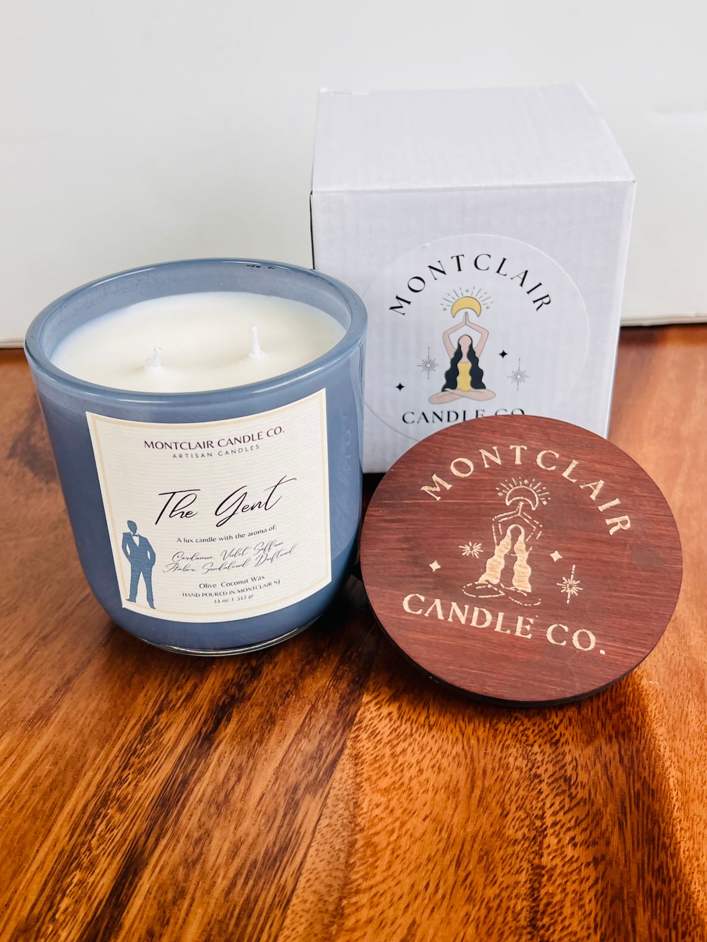 "The Gent" Luxe Aromatherapy Candle | Olive Wax Blend | 11 oz