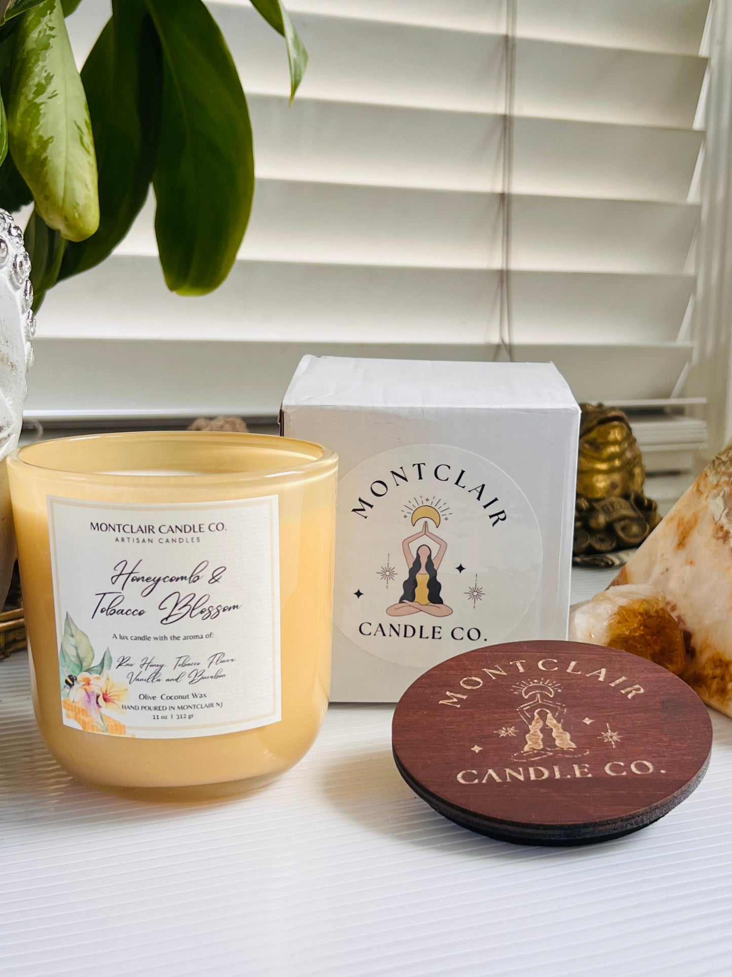 "Honeycomb & Tobacco Blossom" Scented  Luxe Aromatherapy Candle | Olive Blend Wax | Summer Limited Edition11 oz