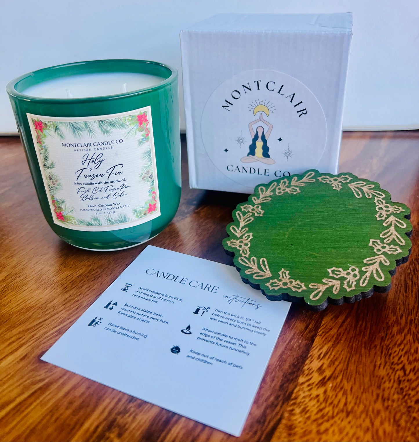 "Holy Fraser Fir" Limited Edition Holy Berry Lid Candle | Fraser Fir Pine and Cedar Scented Candle | Olive Wax Blend | 11 oz