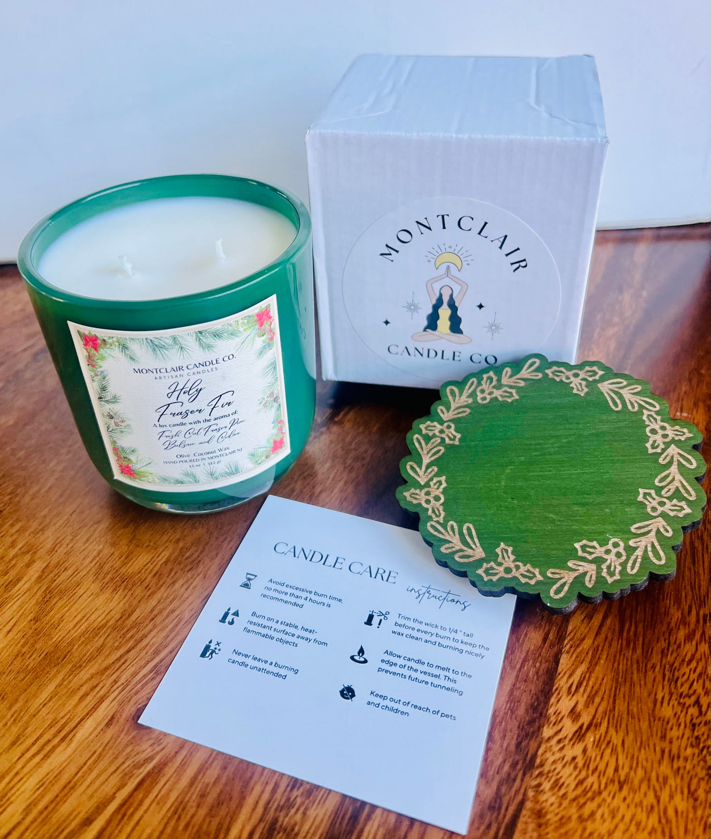 "Holy Fraser Fir" Limited Edition Holy Berry Lid Candle | Fraser Fir Pine and Cedar Scented Candle | Olive Wax Blend | 11 oz