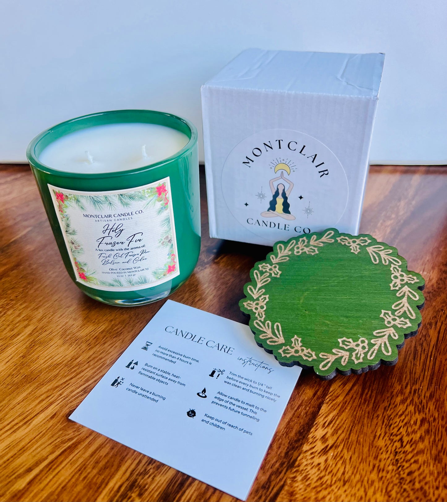 "Holy Fraser Fir" Limited Edition Holy Berry Lid Candle | Fraser Fir Pine and Cedar Scented Candle | Olive Wax Blend | 11 oz