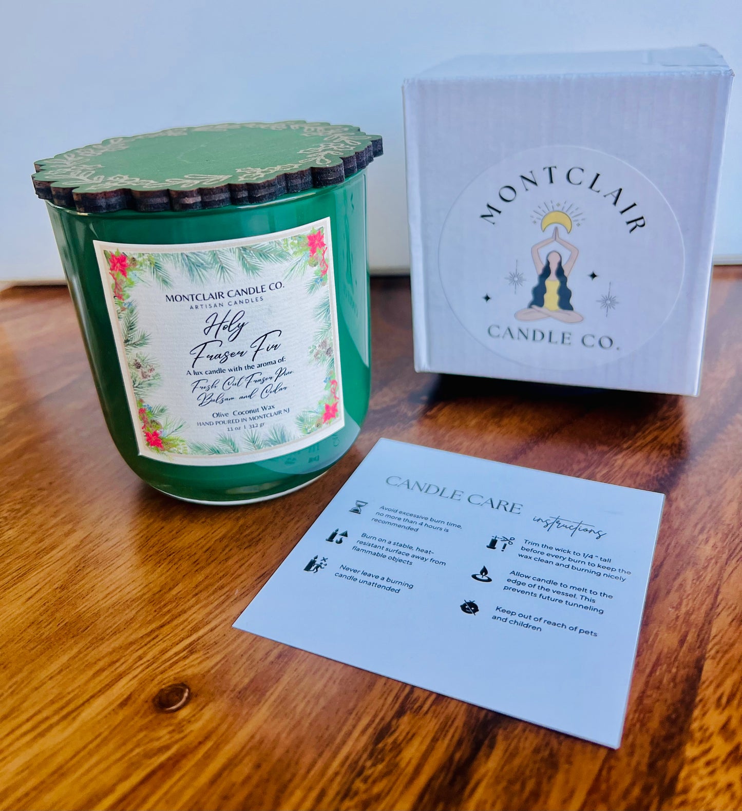 "Holy Fraser Fir" Limited Edition Holy Berry Lid Candle | Fraser Fir Pine and Cedar Scented Candle | Olive Wax Blend | 11 oz