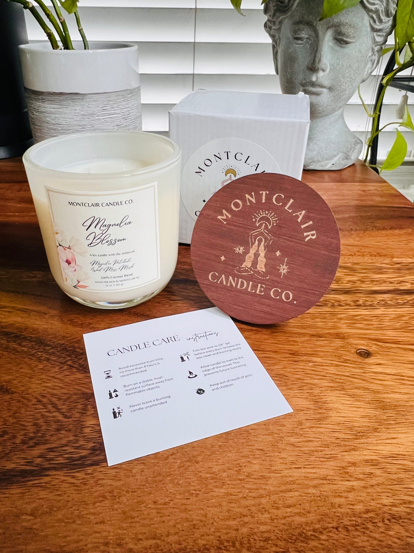 "Magnolia Blossom" Luxe Aromatherapy Candle | Olive Wax Blend | 11oz