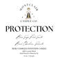 Protection candle label with ingredients of Blue Sage, Palo Santo, Black Obsidian and Selenite