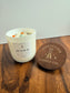 "Renewal" Crystal Intention Candle  | White Tea, Lemon, Fresh Scented | Olive Wax Blend| 11oz