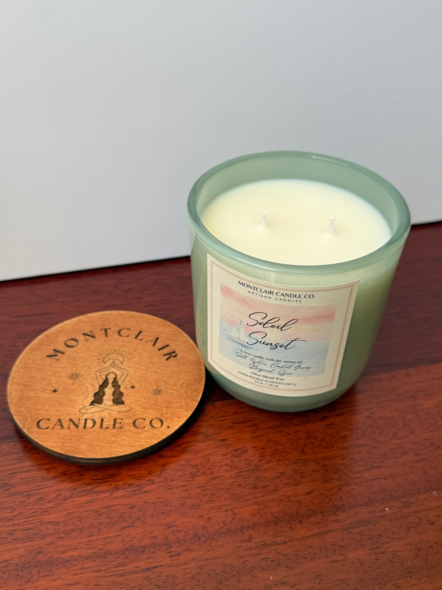 "Soleil Sunset" Summer Coastal Candle | Ocean Breeze, Bergamot & Coastal Woods | Olive Coconut Wax | Montclair Candle Co.| 11 oz
