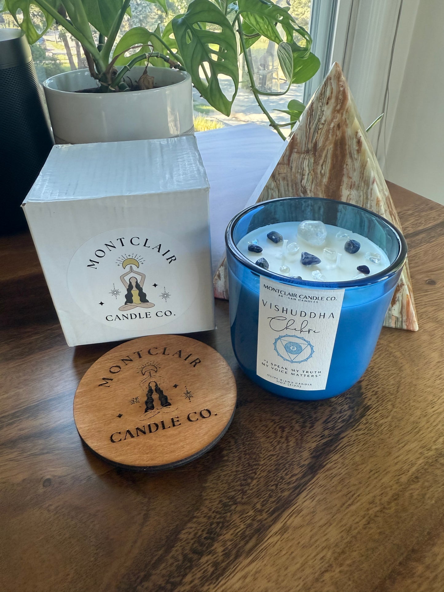 Throat (Vishuddha)  Candle  | Citrus, Matcha, Clary Sage, Mint White Tea  | Olive Wax Blend | 11oz