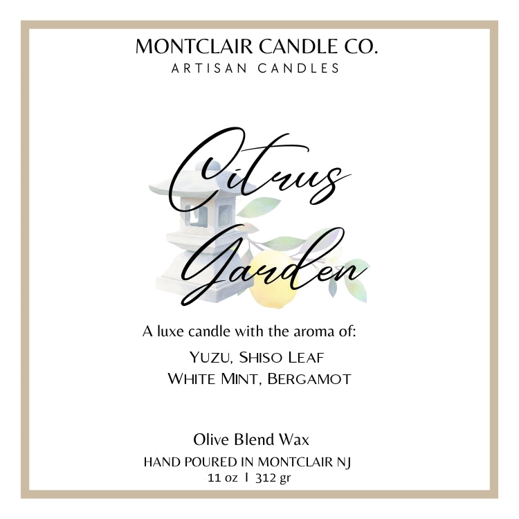 Japanese Citrus Garden Summer Candle | Ponzu Citrus & Shiso | Olive Coconut Wax | Montclair Candle Co.| 11 oz